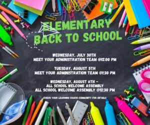 Elementary back to school flyer