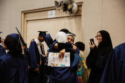 Students hugging