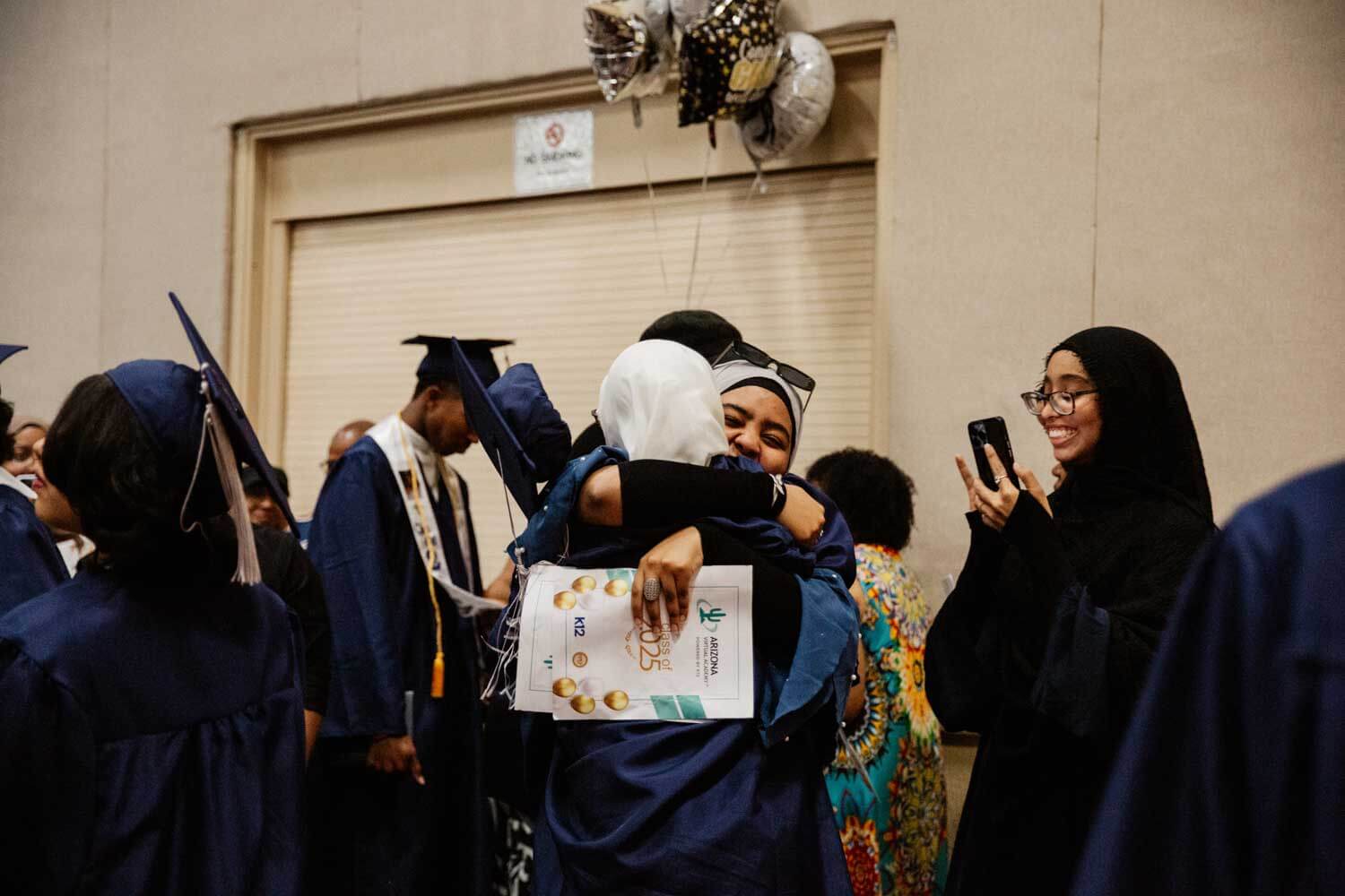 Students hugging