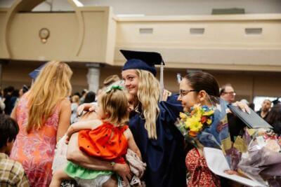 Family at graduation ceremony