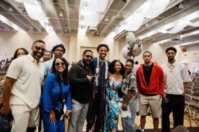Family at graduation ceremony