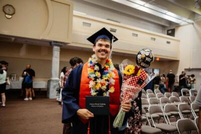 Student at his graduation day