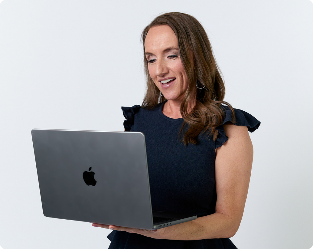 Teacher with her laptop